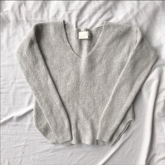 Aritzia Sweaters - Aritzia Wilfred Merino Wool Sweater Light Grey